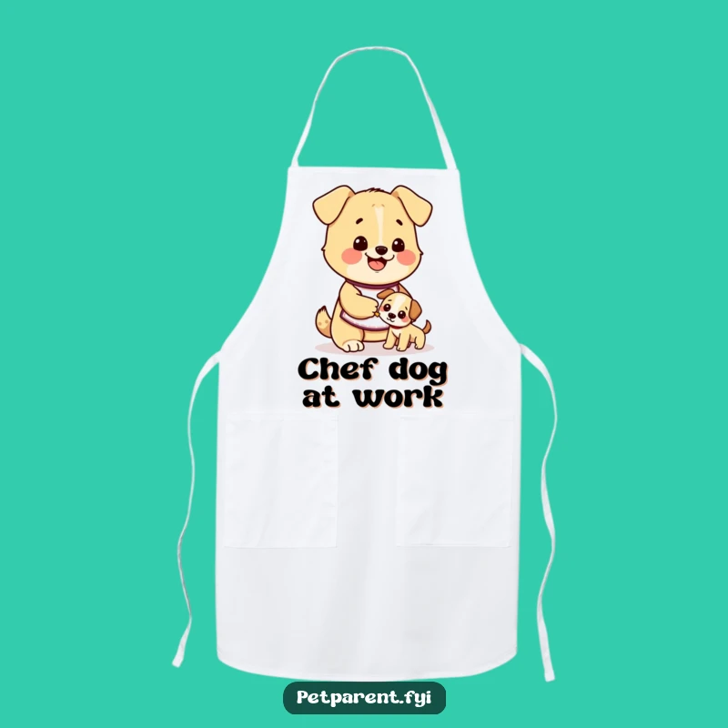 Funny Dog Feeding Puppy Apron - Kitchen Humor for the Caring Dog Parent