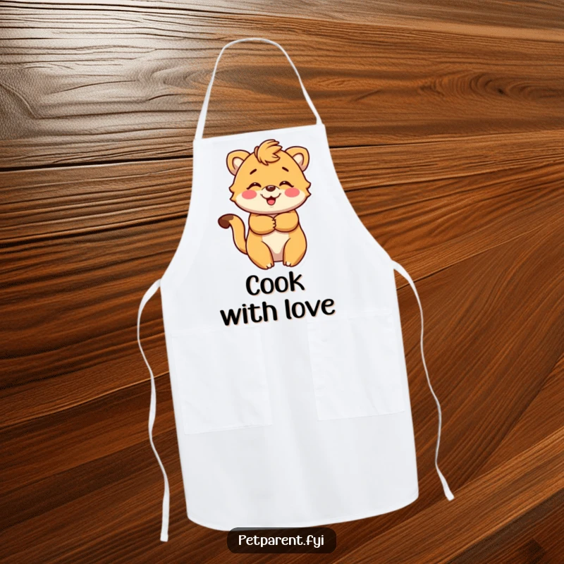 Funny Apron featuring a sweet animal character in a loving embrace, ready for kitchen duty. A superb funny gift for bakers and chefs.
