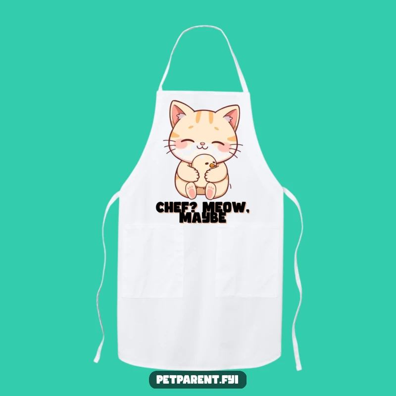 Funny Cat Cradling Bird Apron: Hilarious and Practical Kitchen Wear for Cooks