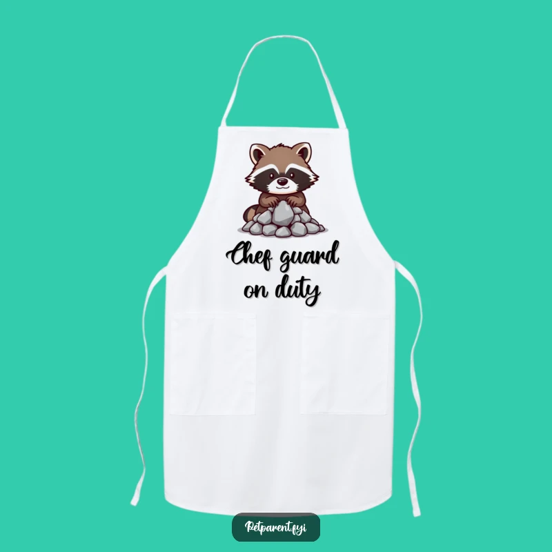 Funny Raccoon Chef Apron: Treasure Guard - Humorous Kitchen Gift