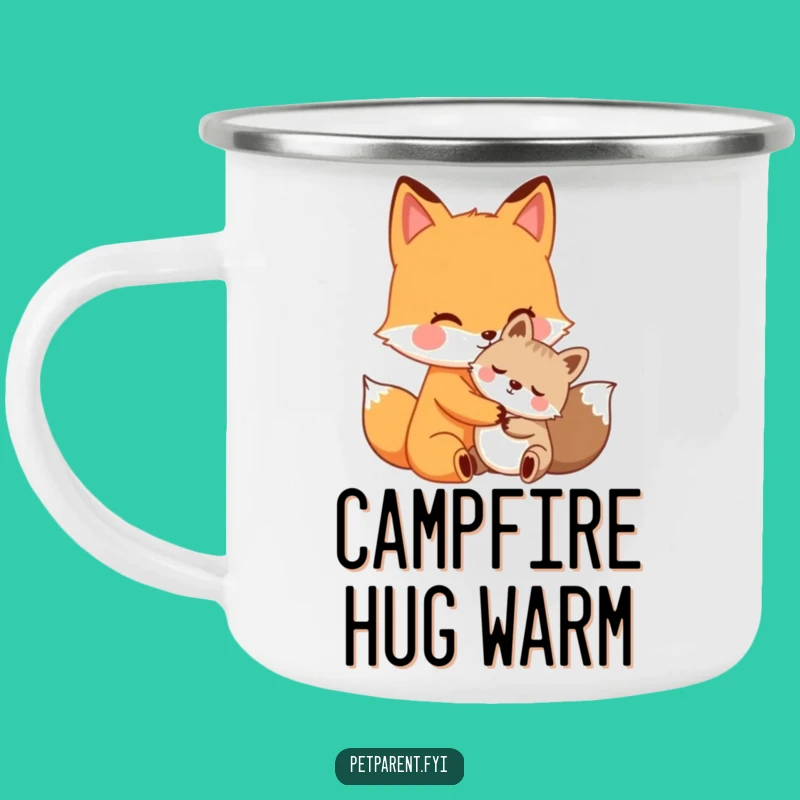 Funny Fox Hug Camping Mug - Adorable Outdoor Companion & Perfect Friend Gift