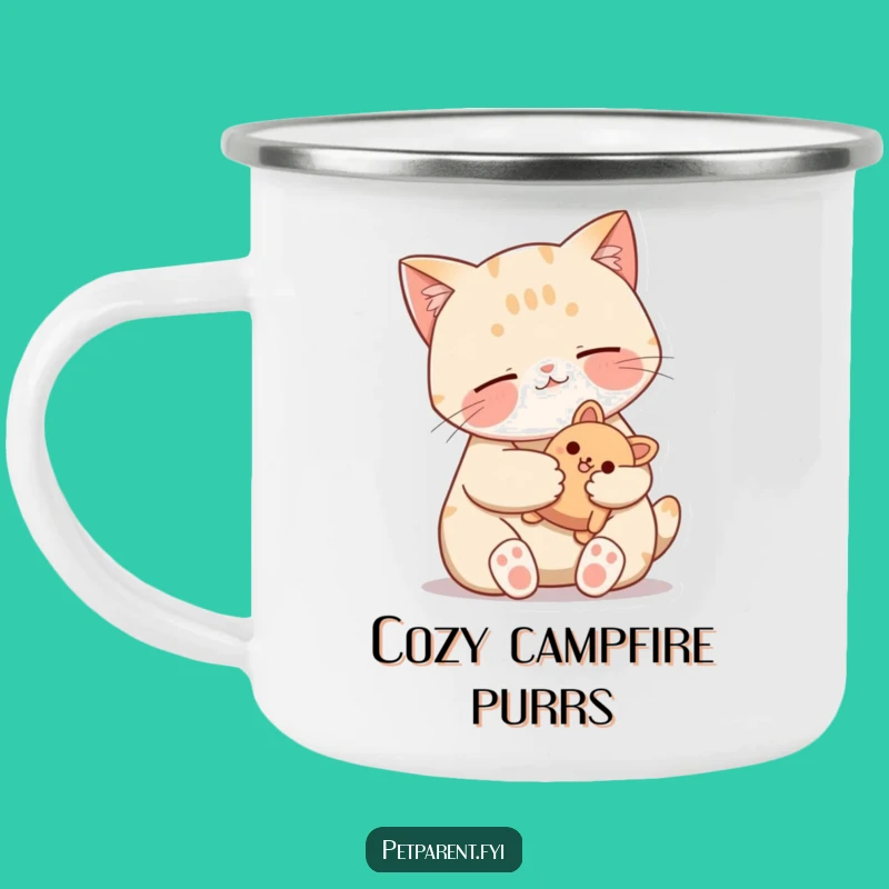 Funny Cat Camping Mug - Cozy Camp Comfort - Outdoor Feline Gift