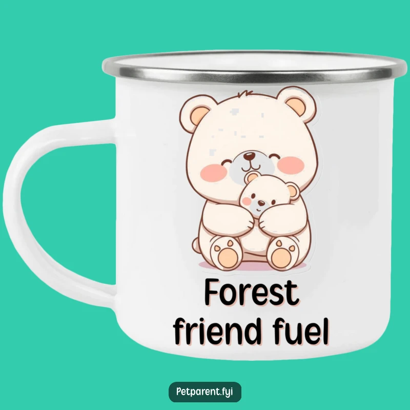 Funny Bear Hugging Teddy Camping Mug: Durable and Hilarious for Outdoors