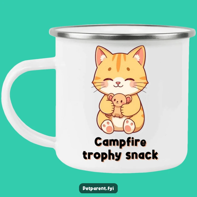 Funny Proud Cat Camping Mug - Durable Enamel Mug For Feline Feats