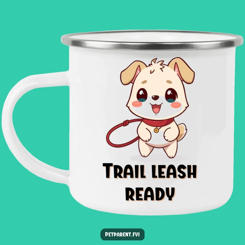 Durable Funny Dog Leash Camping Mug: Happy Pet Adventure Drinkware