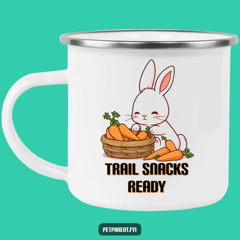 Funny Patient Rabbit Camping Mug - Durable Enamel Mug For Outdoor Veggie Fans