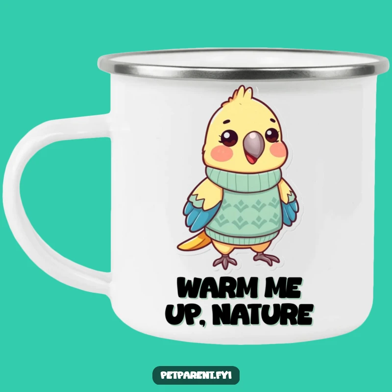 Funny Parrot Sweater Camping Mug: Adventure Fuel and a Hilarious Gift!