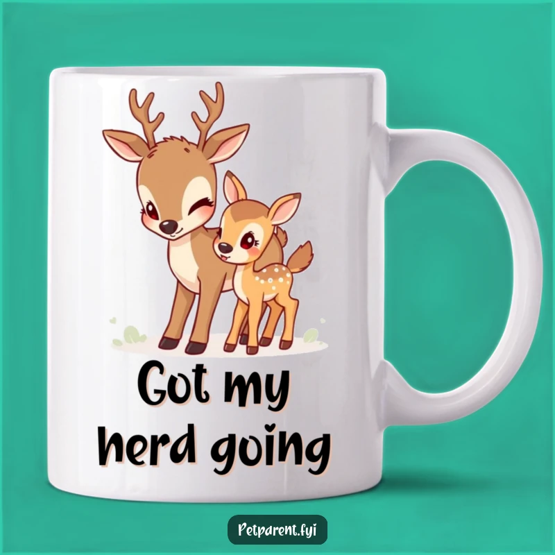 Funny Deer Nudge Mug: Gentle Guidance & Love - Perfect Family Gift