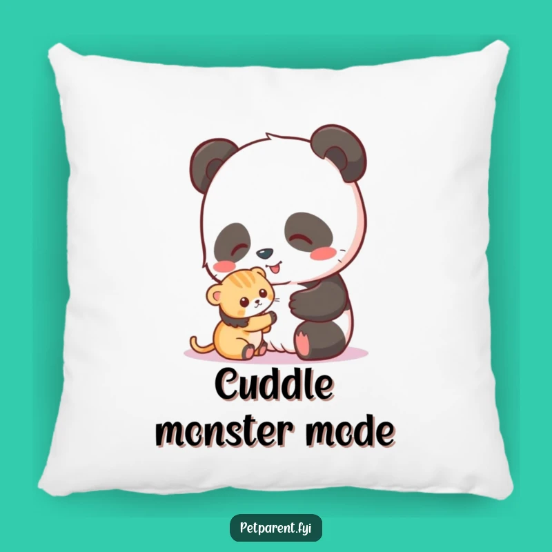 Funny Panda Kitten Pillow: Cuddly Comfort with Adorable Animal Friends