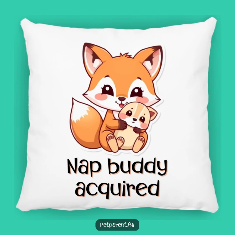 Funny Fox and Puppy Pillow: Cuddly Comfort with Adorable Animal Friends