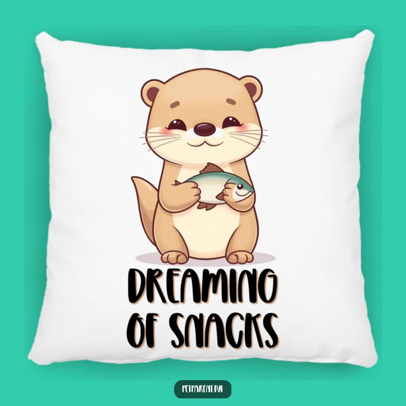 Funny Otter Fisherman Accent Pillow: Soft Cartoon Character Cushion for Comfort
