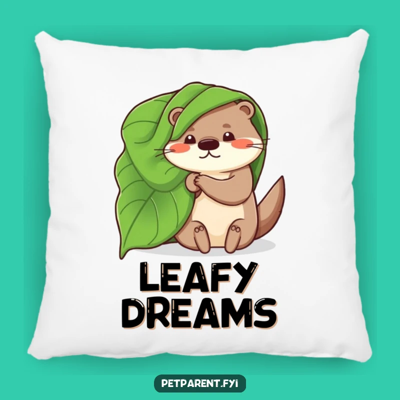 Funny Otter Pillow: Soft Leaf Blanket Cushion, Cozy Humorous Home Gift