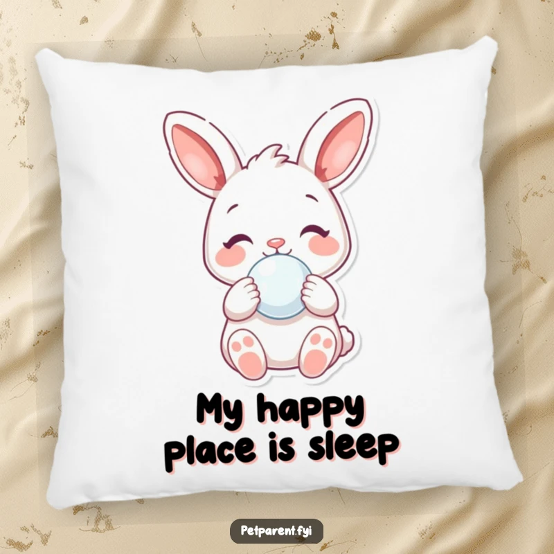 Funny Pillow: A cheerful rabbit holds a baby pacifier, a sweet and humorous design for ultimate comfort.