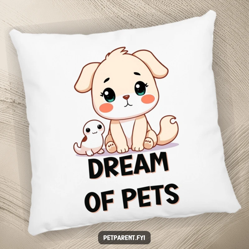 Funny Pillow with a patient animal character waiting for a pet. A cozy and funny gift for pet lovers to enhance their relaxation.