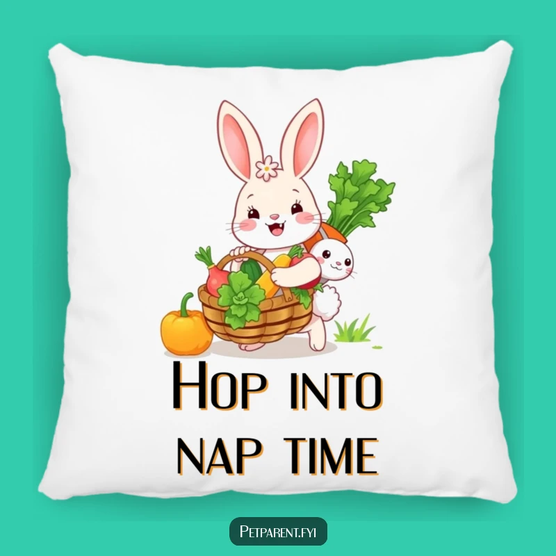 Soft Funny Bunny Veggie Basket Pillow: Comfy Cuddles, Your Perfect Funny Gift