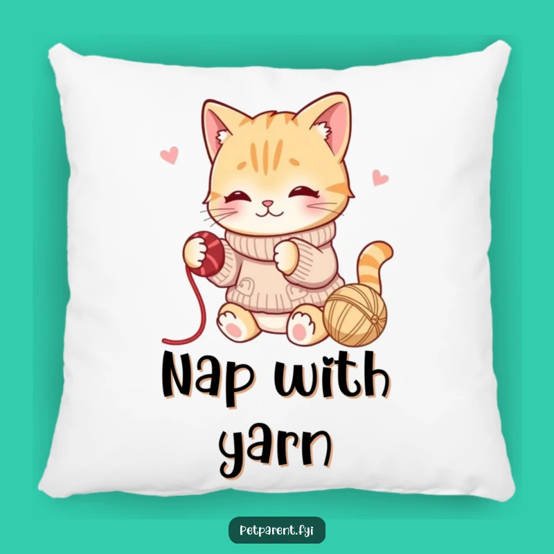 Funny Cat Yarn Pillow: Cozy Comfort for Playful Moments, Great Gift