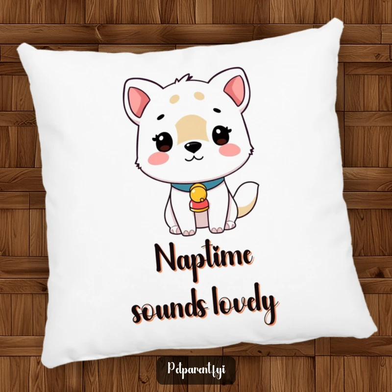 Funny and soft pillow showcasing an animal with a jingling bell collar, perfect for adding comfort and cute decor.