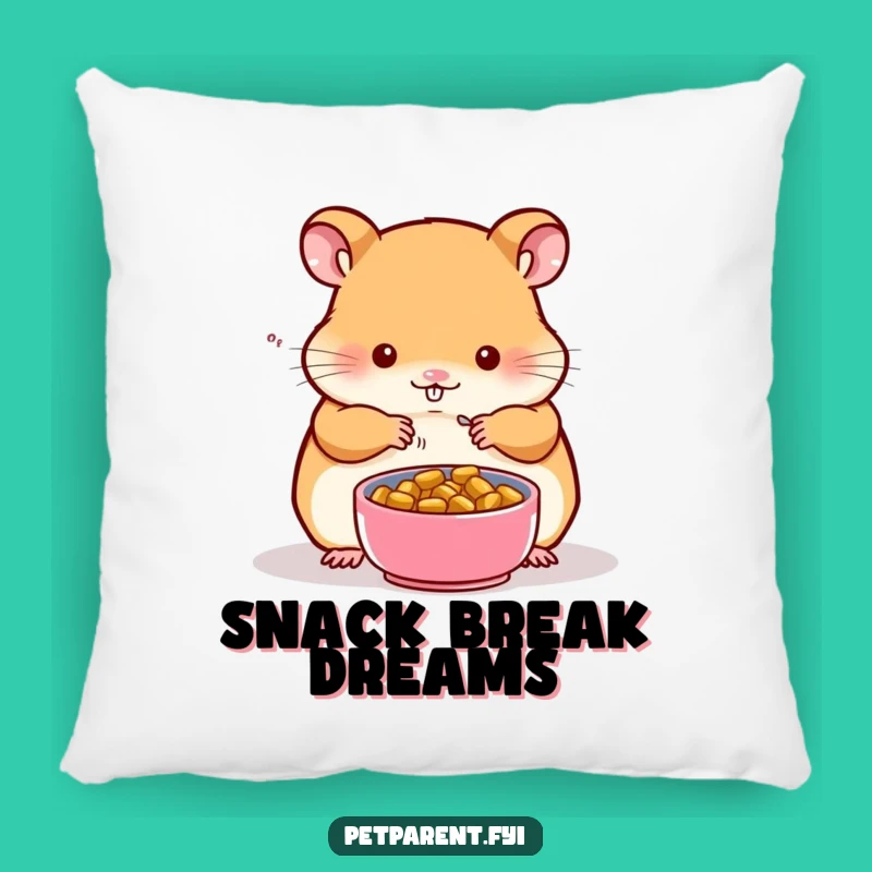 Funny Hamster Pillow: Soft Food Bowl Cushion, Cozy Funny Gift for Hamster Fans