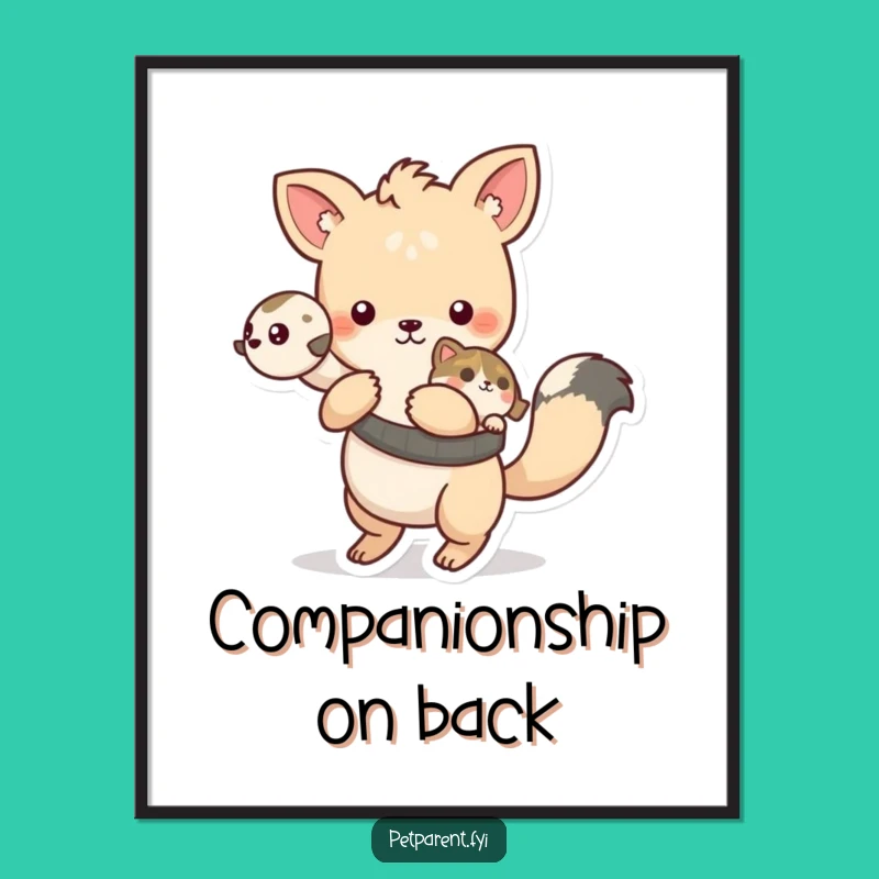 Funny Playful Animal Pet Print - Instant Whimsical Download Gift