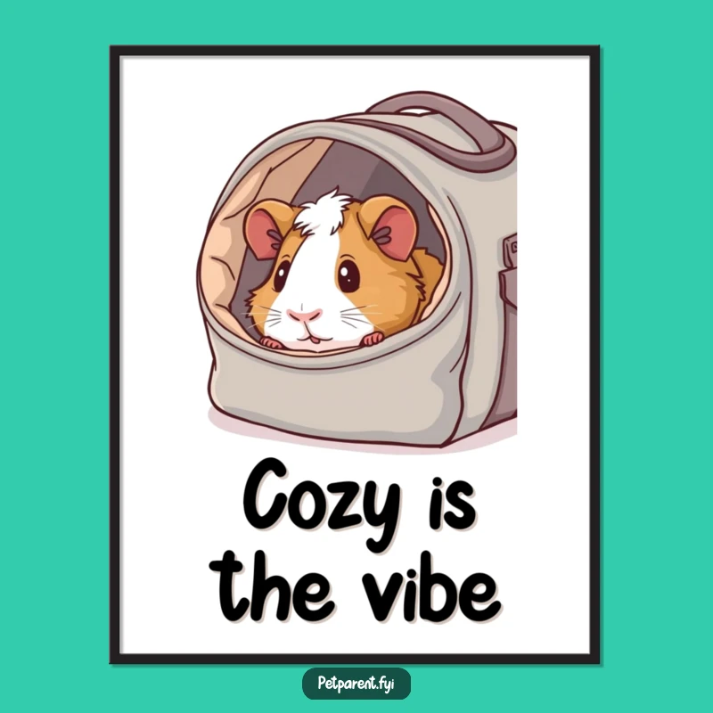 Funny Guinea Pig Carrier Digital Art: Cozy Decor for Instant Comfort