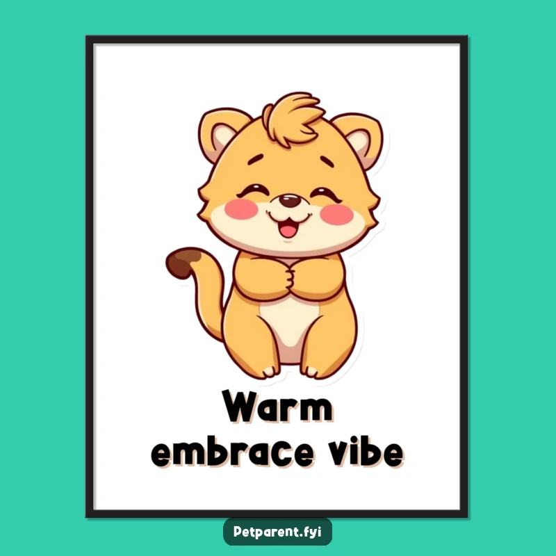 Funny Animal Embrace Digital Art: Instant Download, Hilarious Character Decor, Perfect Funny Gift