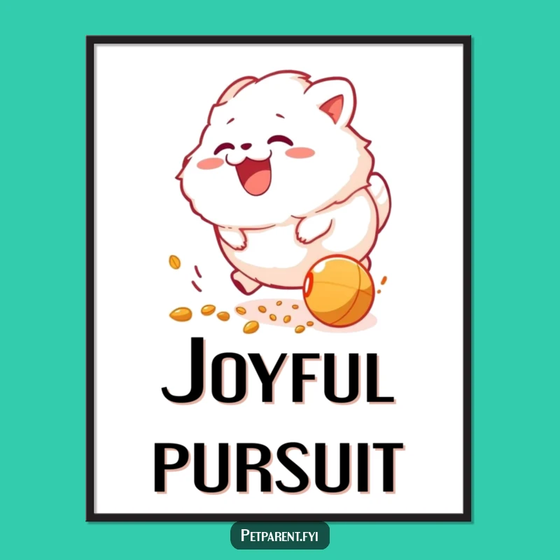 Funny Creature Food Chase Digital Art Print - Hilarious Joyful Wall Decor