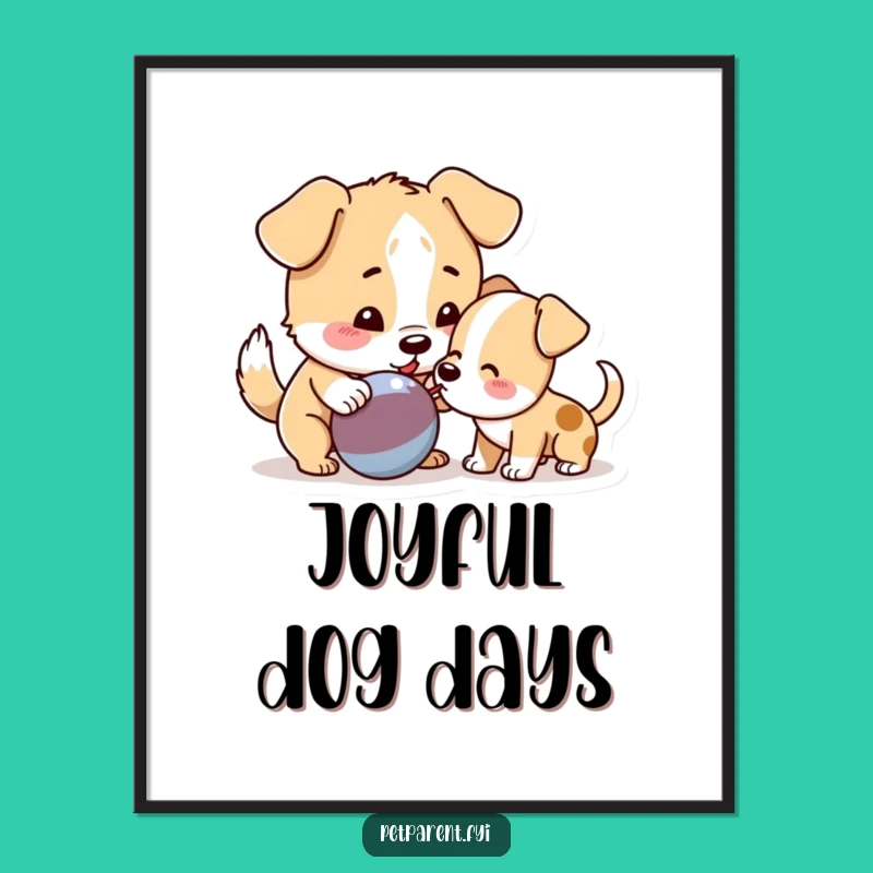 Funny Dog Digital Art - Playful Puppy Printable - Instant Download Gift