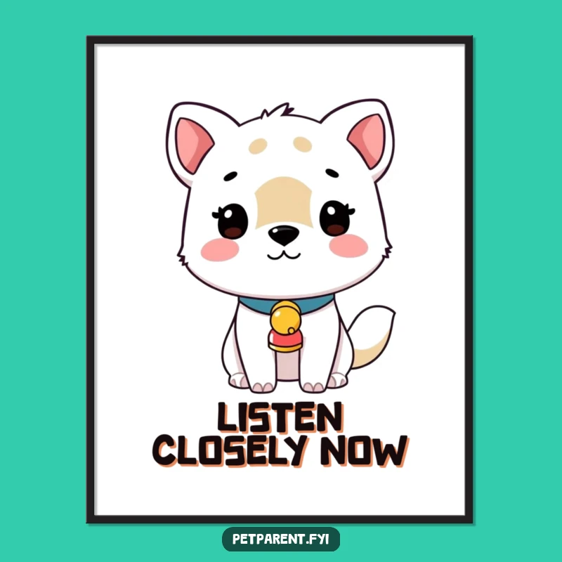 Funny Jingling Collar Digital Art: Instant Download Cute Pet Wall Decor