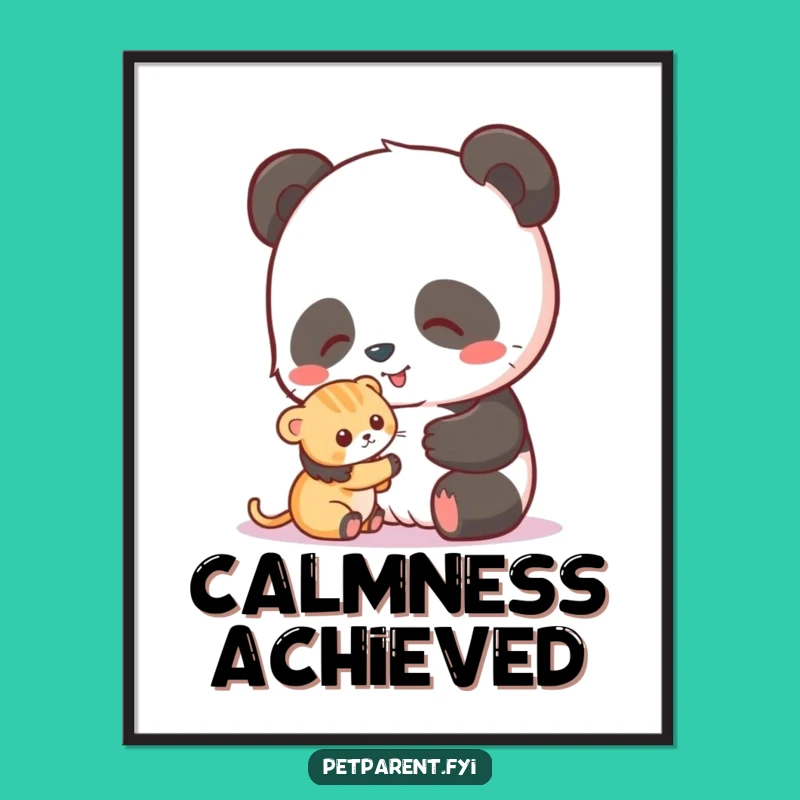 Funny Panda Kitten Digital Art: Instant Adorable Decor for Animal Lovers