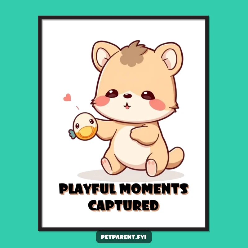 Funny Playful Animal Digital Art: Squeaky Toy Print for Joyful Decor