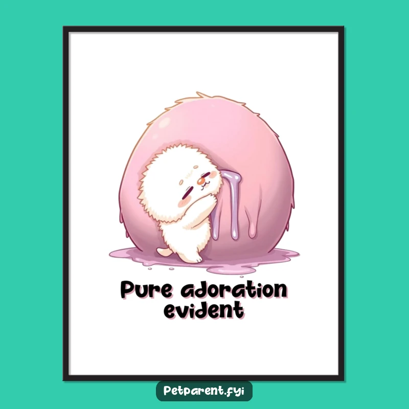 Funny Drool Hug Creature Digital Art - Whimsical Print for Humorous Walls