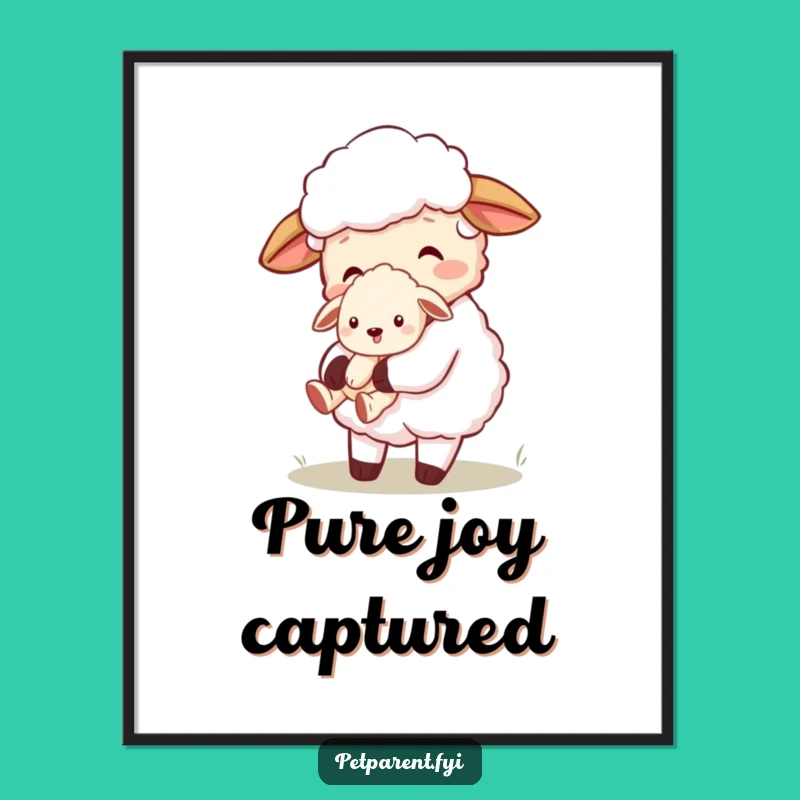 Funny Sheep Puppy Digital Art: Cute Cartoon Character Downloadable Print for Decor