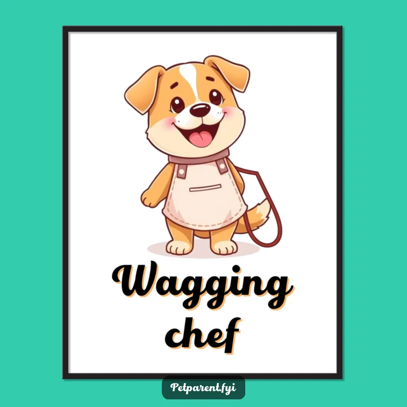 Funny Happy Dog Chef Digital Art: Instant Joyful Decor, Perfect Gift