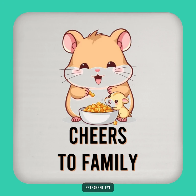 Funny Cheerful Hamster Coaster Set - Protect Surfaces With Family Love