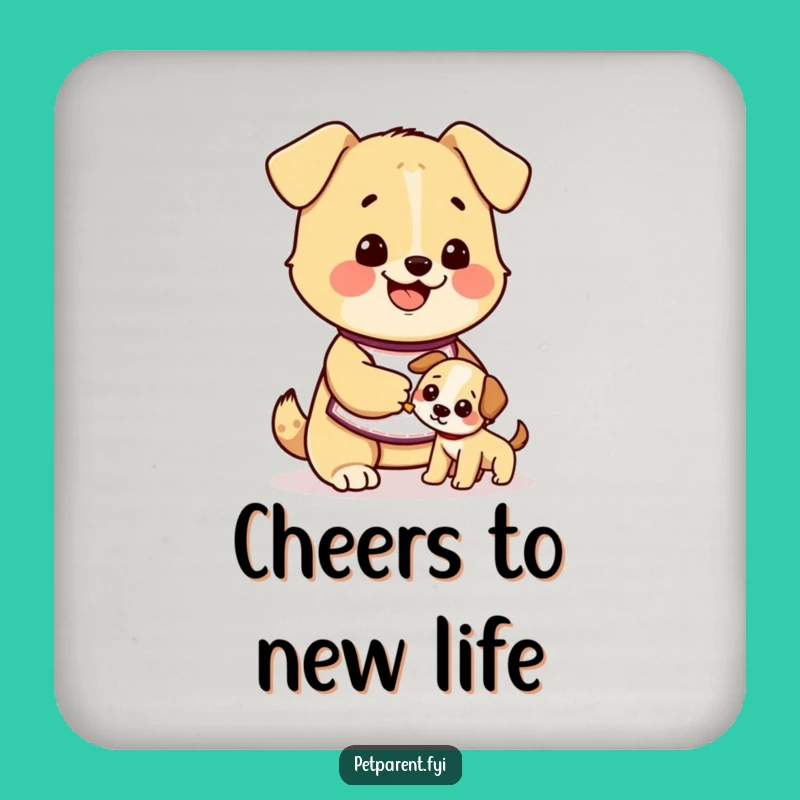 Funny Dog Feeding Puppy Coasters - Protect Surfaces with Adorable Humor