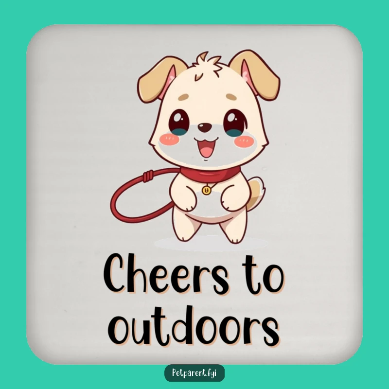 Funny Dog Leash Coaster Set: Happy Pet Protection For Tables