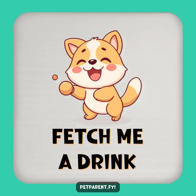 Funny Fetch Animal Coaster Set: Protect Surfaces, Playful Character Design, Ideal Funny Gift