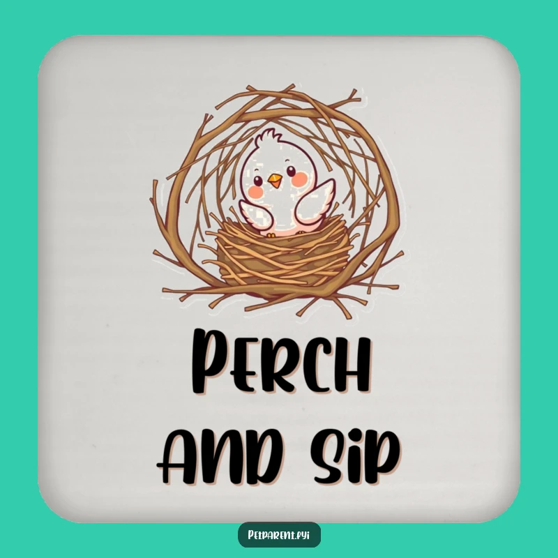 Funny Bird Nest Builder Drink Coaster: Protect Surfaces, A Charming Funny Gift