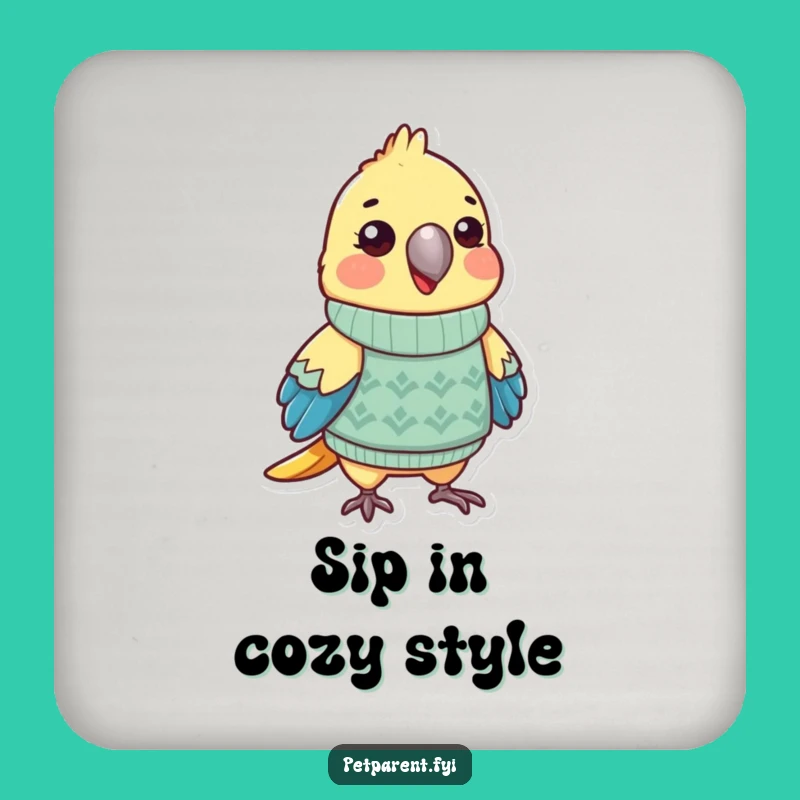 Funny Parrot Sweater Coaster: Protect Surfaces with This Hilarious Gift!