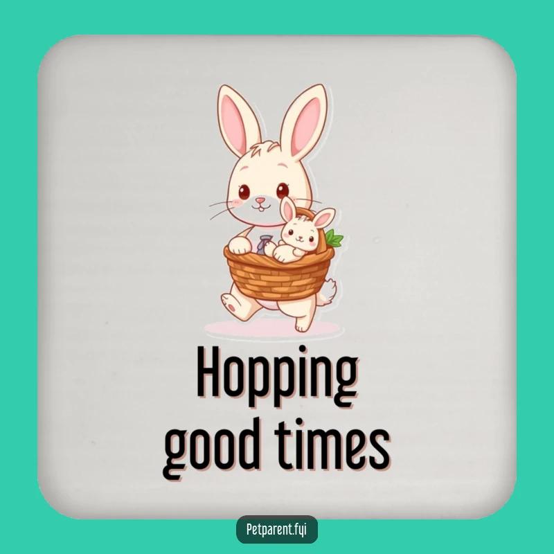 Funny Rabbit Coasters: Set of Baby Bunny Art, Ideal Funny Gift for Table Protection