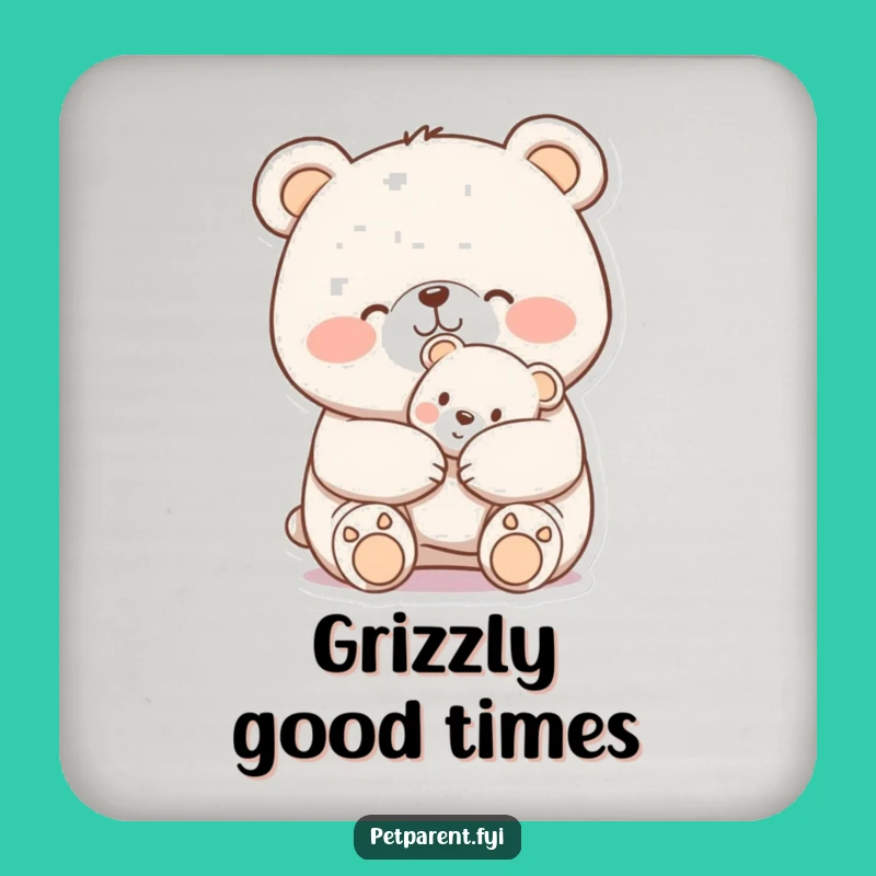 Funny Bear Hugging Teddy Drink Coaster: Protect Surfaces with Hilarious Art