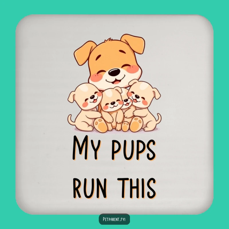 Funny Dog Coasters: Set of Puppy Cuddle Art, Ideal Funny Gift for Table Protection