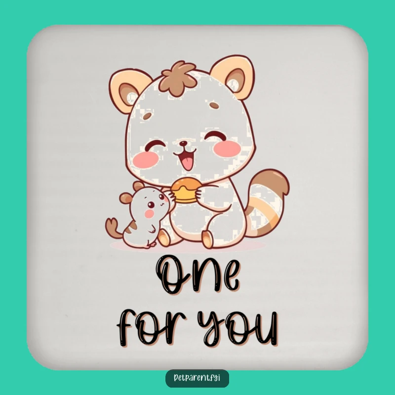 Funny Happy Animal Food Coaster - Cute Table Protection Gift