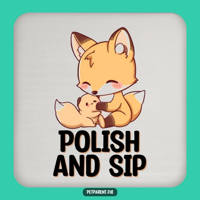 Funny Nurturing Fox Coaster Set - Protect Surfaces With Gentle Care