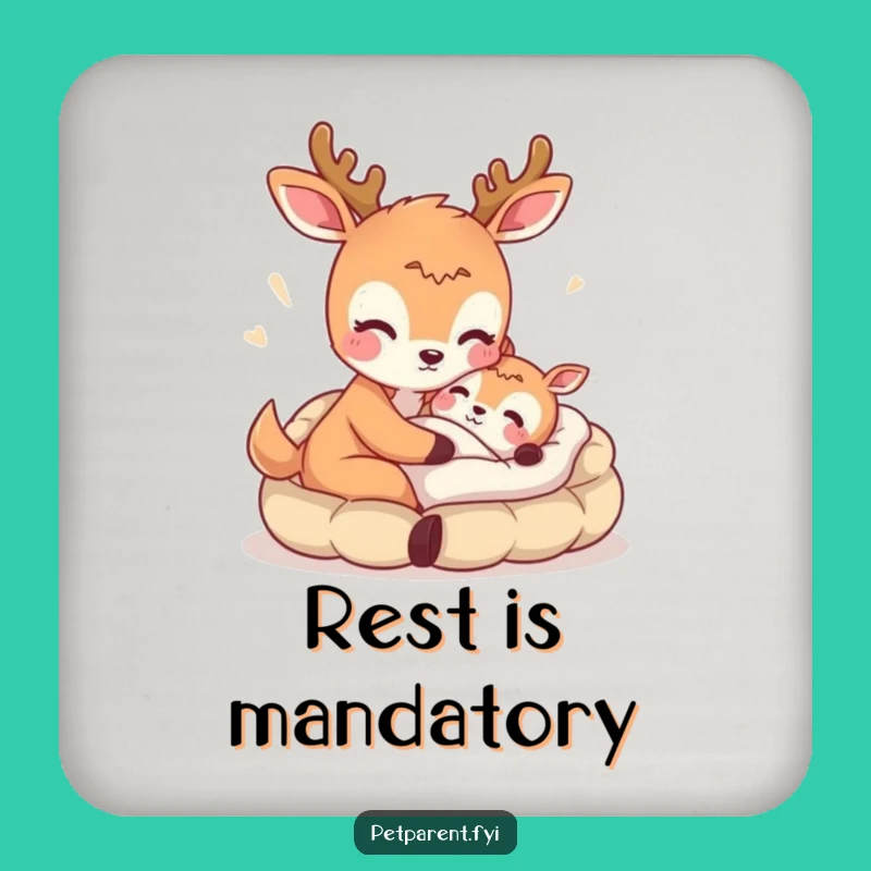 Funny Deer Bed Coaster: Protect Surfaces with Humor, Housewarming Gift