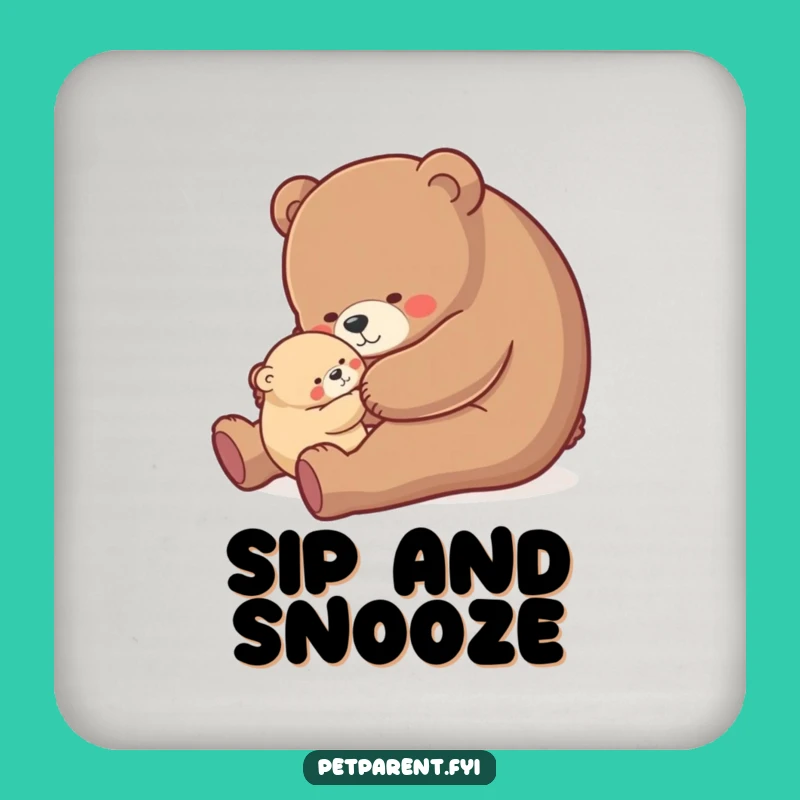 Funny Bear Hug Coaster Set - Adorable Table Protection & Perfect Parent Gift