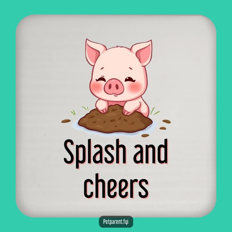 Funny Piglet Mud Coaster Set - Protect Drinks - Housewarming Gift