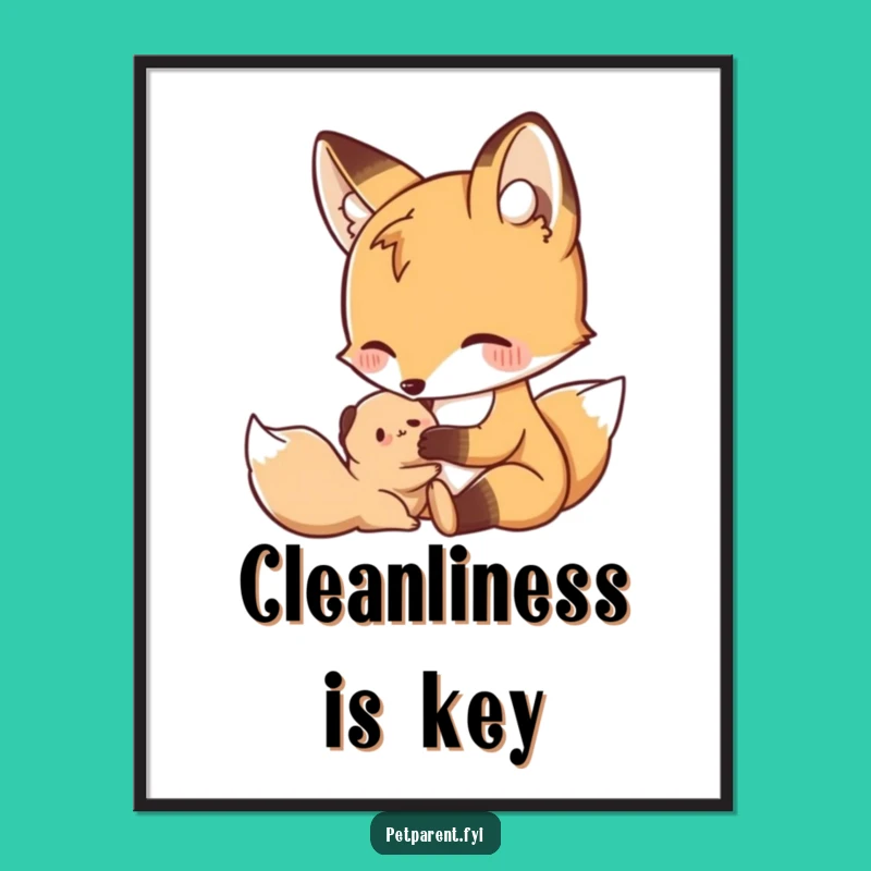 Funny Nurturing Fox Poster - Whimsical Art For Gentle Spaces