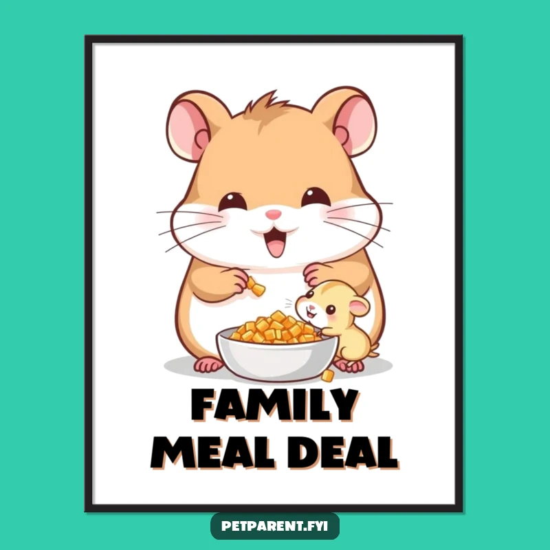Funny Cheerful Hamster Poster - Adorable Art For Homes That Cherish Family