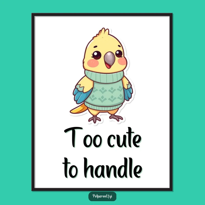 Funny Parrot Sweater Poster: Adorable Wall Art and a Hilarious Gift Idea!